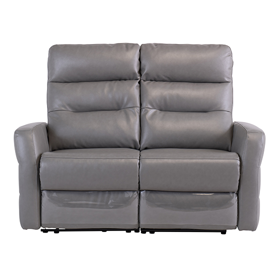 Read more about Mila leather electric recliner 2 seater sofa in grey