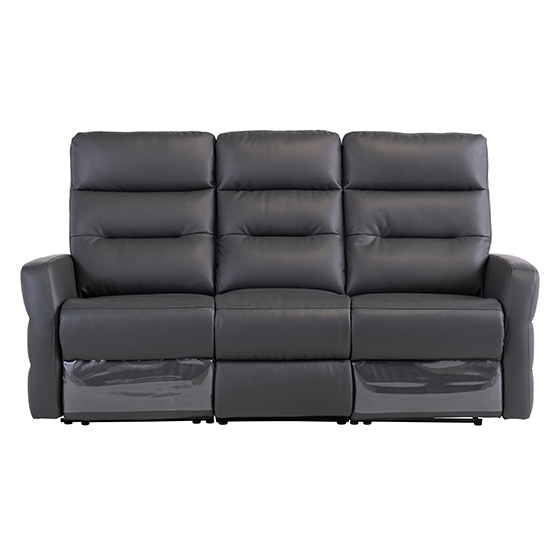 Read more about Mila leather electric recliner 3 seater sofa in charcoal