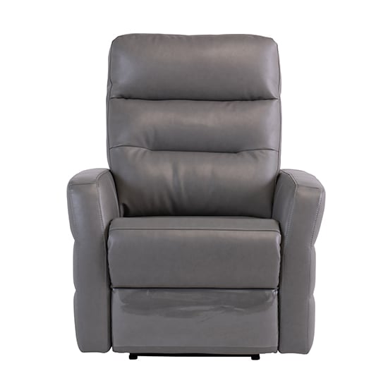 Product photograph of Mila Leather Electric Recliner Armchair In Grey from Furniture in Fashion