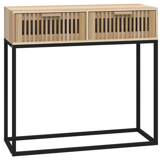 Mila Wooden Console Table With 2 Drawers In Brown