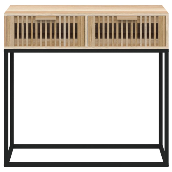 Mila Wooden Console Table With 2 Drawers In Brown