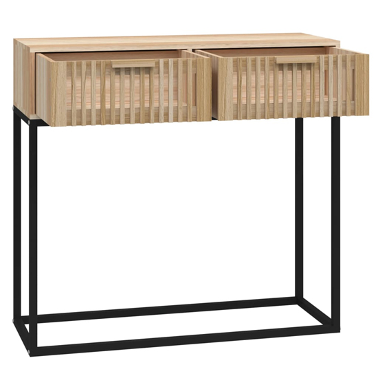 Mila Wooden Console Table With 2 Drawers In Brown