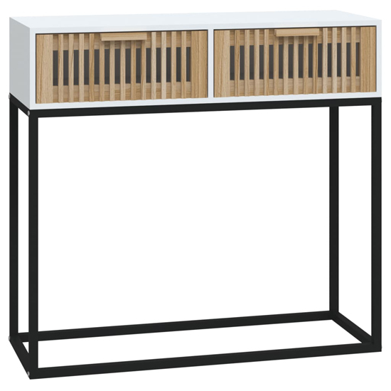 Mila Wooden Console Table With 2 Drawers In White