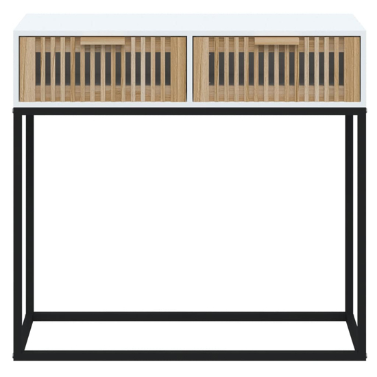 Mila Wooden Console Table With 2 Drawers In White