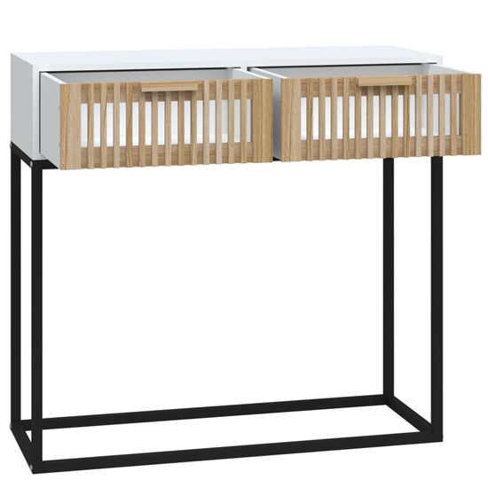 Mila Wooden Console Table With 2 Drawers In White