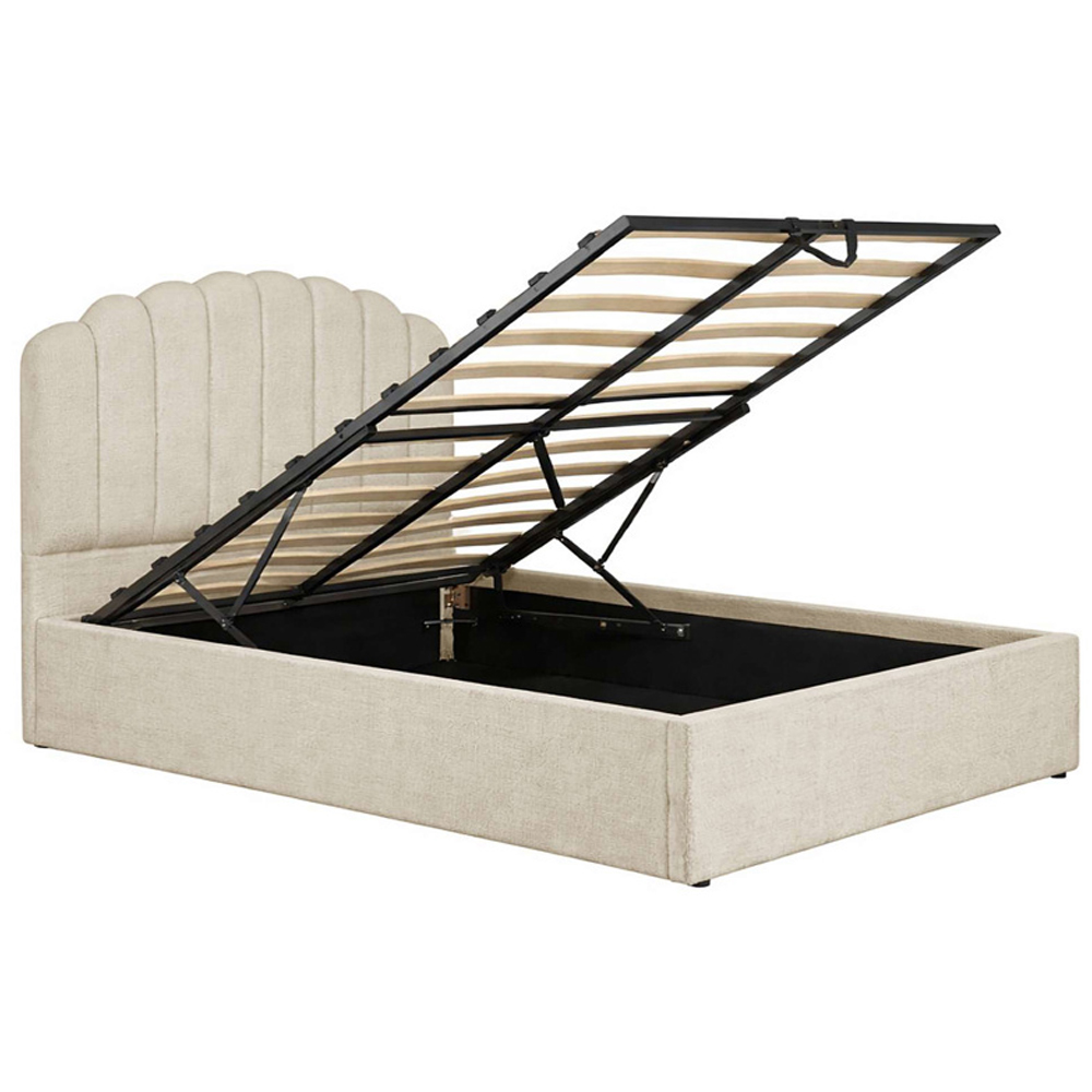 Milan Fabric Ottoman Storage Double Bed in Beige