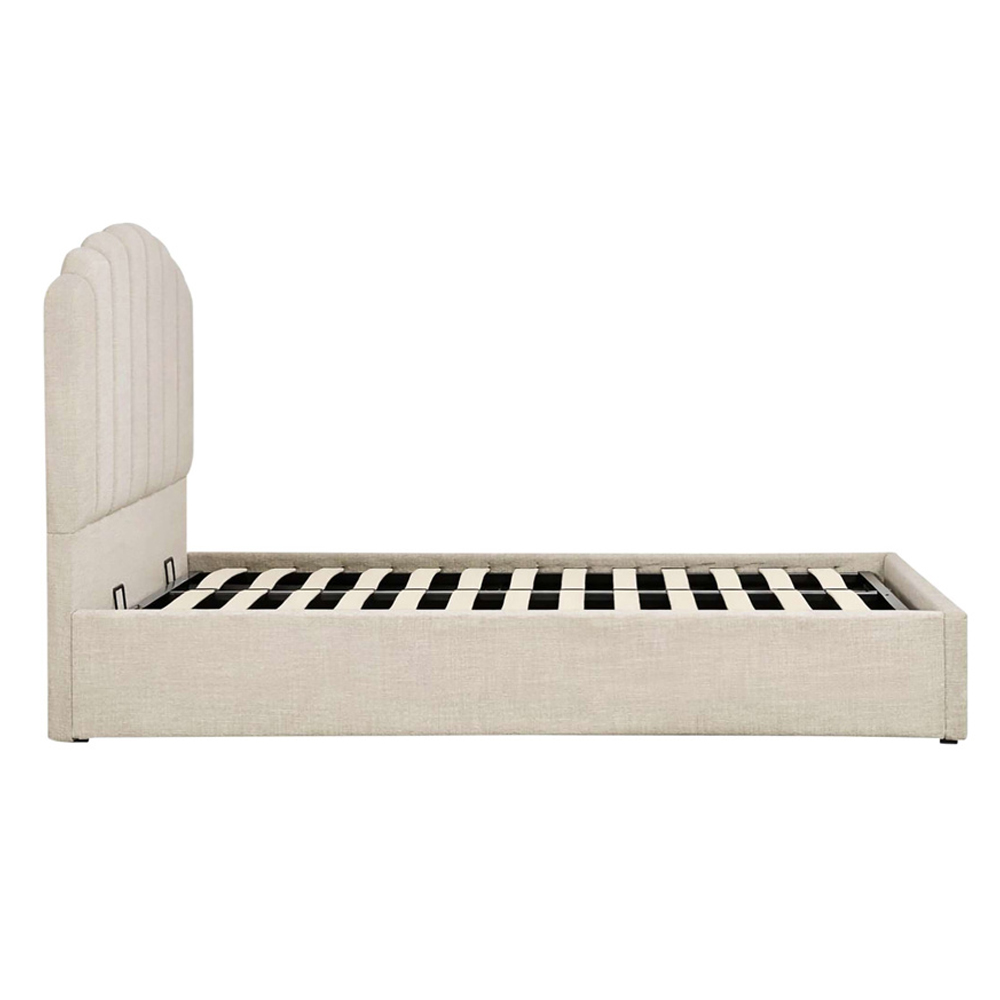 Milan Fabric Ottoman Storage Double Bed in Beige