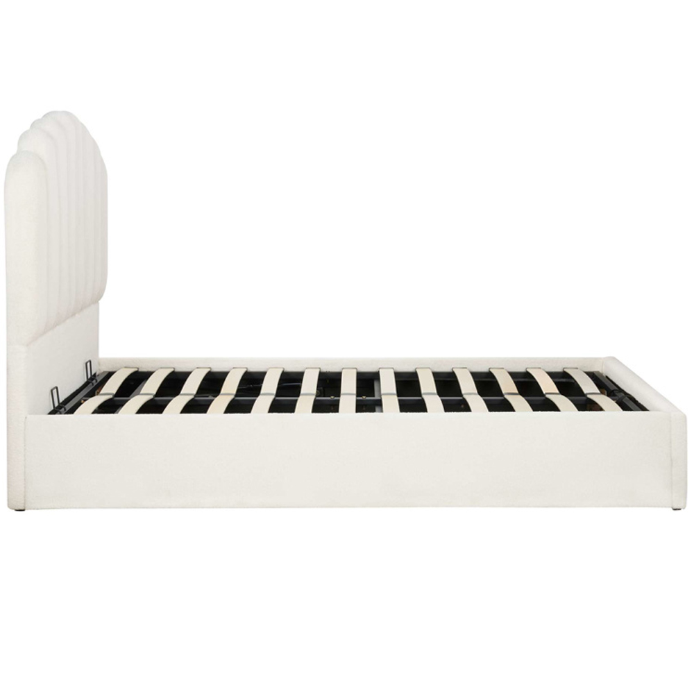 Milan Fabric Ottoman Storage Double Bed In White