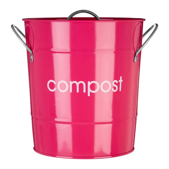 Milan Metal Compost Bin In Hot Pink