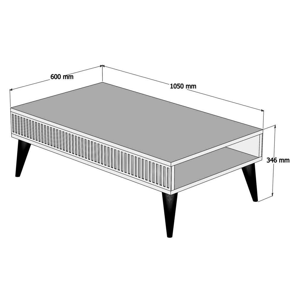 Milan Wooden Coffee Table in White Marble Effect and Walnut