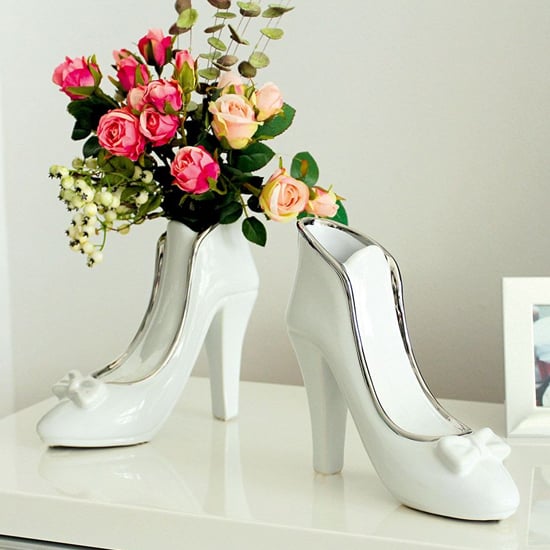 Read more about Milano ceramic set of 2 high heel vases in white