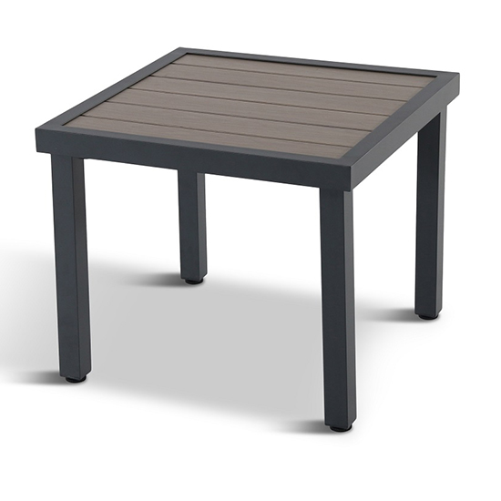 Mertan Outdoor Square Side Table In Grey