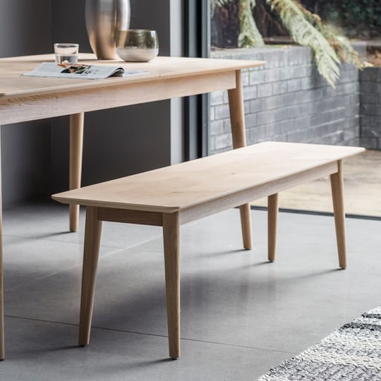 View Milano wooden dining bench in matt lacquer