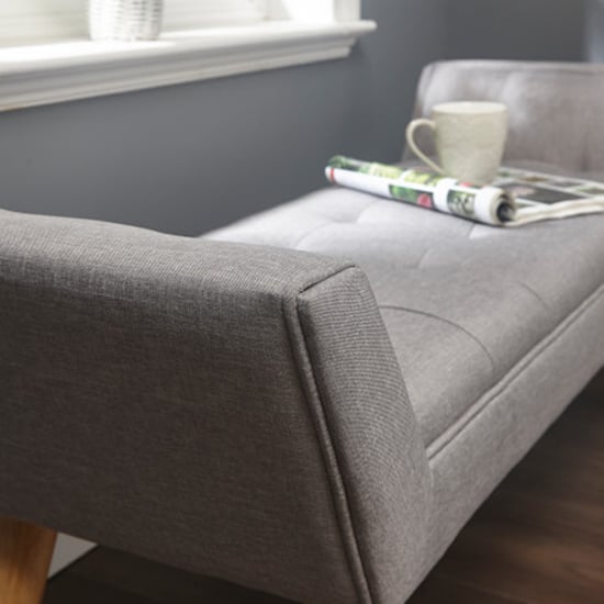 Mopeth Fabric Upholstered Window Seat Bench In Grey_2
