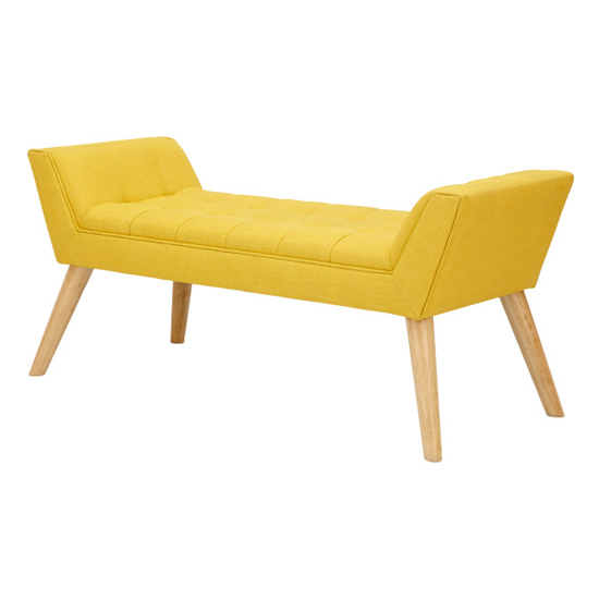 Mopeth Fabric Upholstered Window Seat Bench In Yellow_4