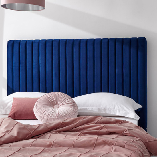 Myddle Velvet Ottoman Storage King Size Bed In Royal Blue Furniture