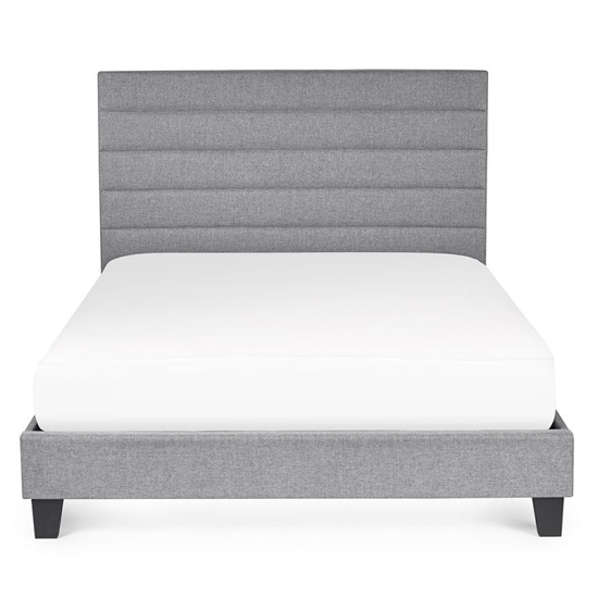 Milford Linen Fabric Double Bed In Grey