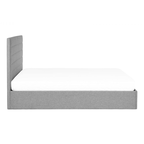 Milford Linen Fabric Lift-Up Storage King Size Bed In Grey