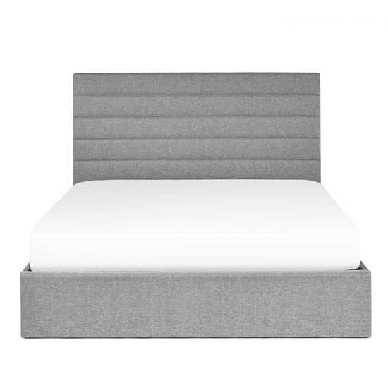 Milford Linen Fabric Lift-Up Storage King Size Bed In Grey