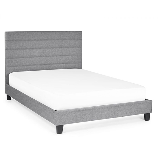 Milford Linen Fabric Single Bed In Grey