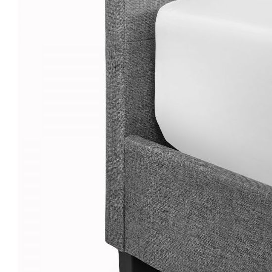 Milford Linen Fabric Single Bed In Grey