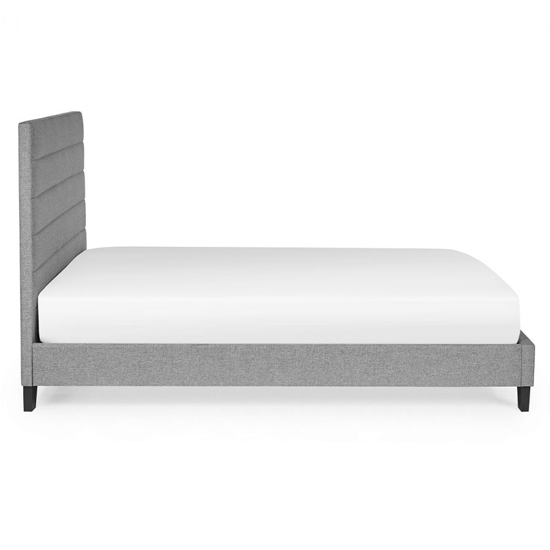 Milford Linen Fabric Single Bed In Grey