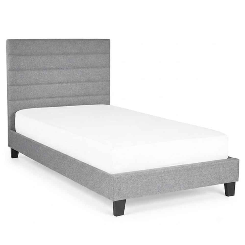 Milford Linen Fabric Single Bed In Grey