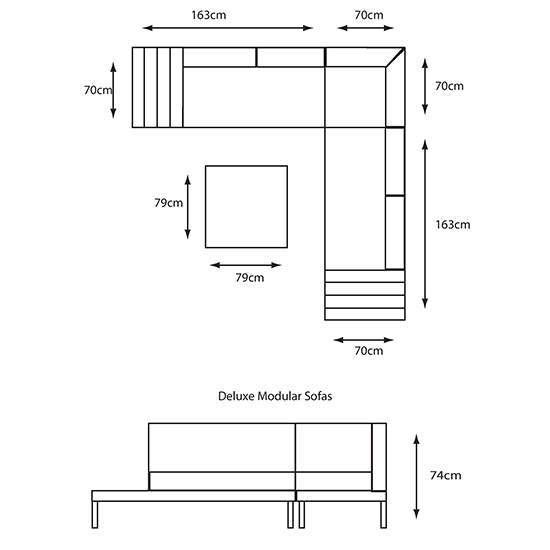 Mili Aluminium Modular Corner Lounge Set In Grey