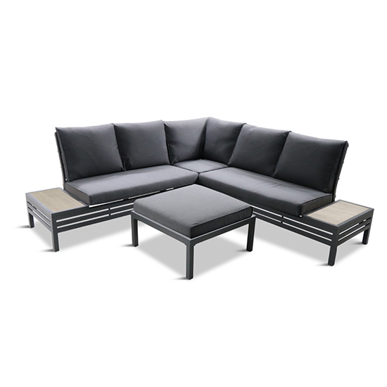 Product photograph of Mili Aluminium Modular Corner Lounge Set In Grey from Furniture in Fashion