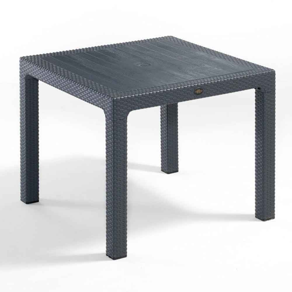 Mili Outdoor Polypropylene Dining Table With 4 Armchairs in Anthracite