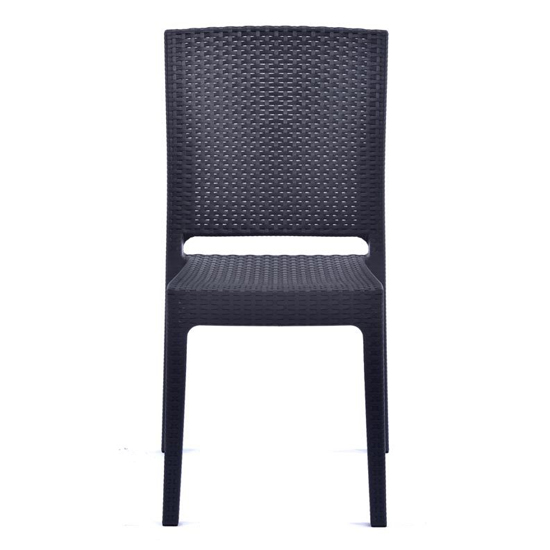 Piraeus Polypropylene Side Chair In Anthracite Rattan Effect