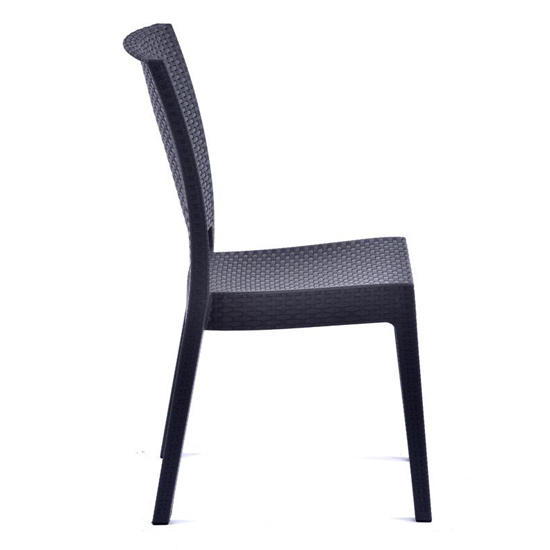 Piraeus Polypropylene Side Chair In Anthracite Rattan Effect