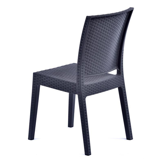 Piraeus Polypropylene Side Chair In Anthracite Rattan Effect