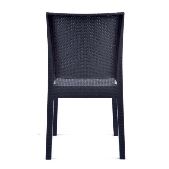 Piraeus Polypropylene Side Chair In Anthracite Rattan Effect