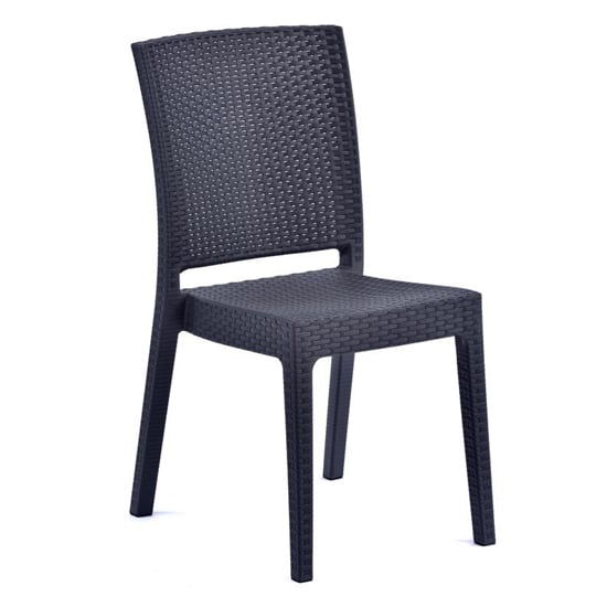 Read more about Mili polypropylene side chair in anthracite rattan effect