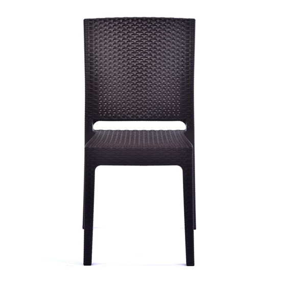 Piraeus Polypropylene Side Chair In Brown Rattan Effect
