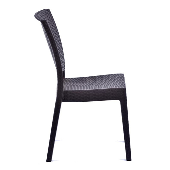 Piraeus Polypropylene Side Chair In Brown Rattan Effect