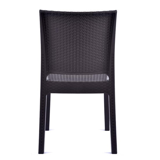 Piraeus Polypropylene Side Chair In Brown Rattan Effect