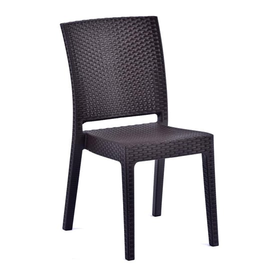 Read more about Mili polypropylene side chair in brown rattan effect