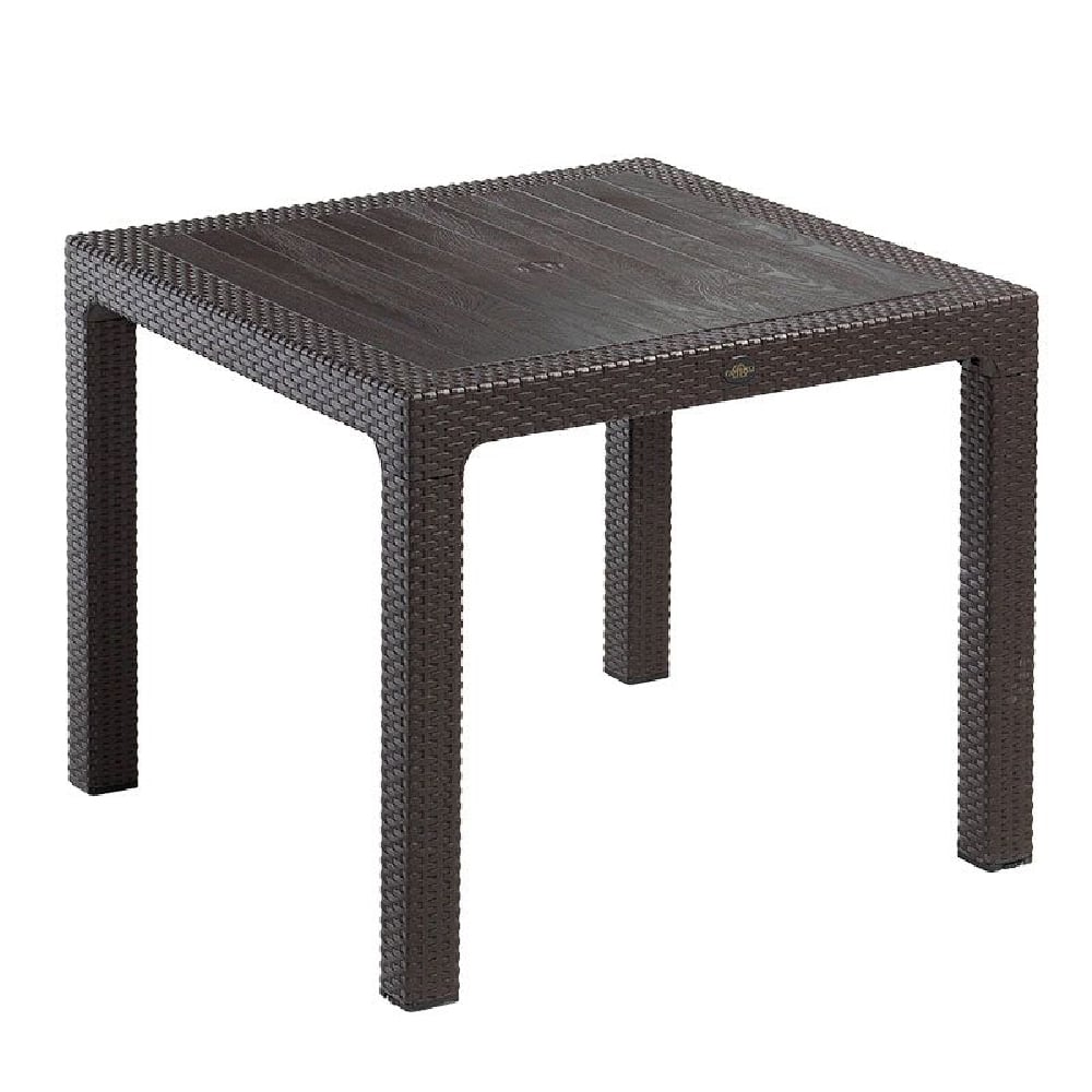 Product photograph of Mili Rattan Polypropylene Square Dining Table In Brown from Furniture in Fashion