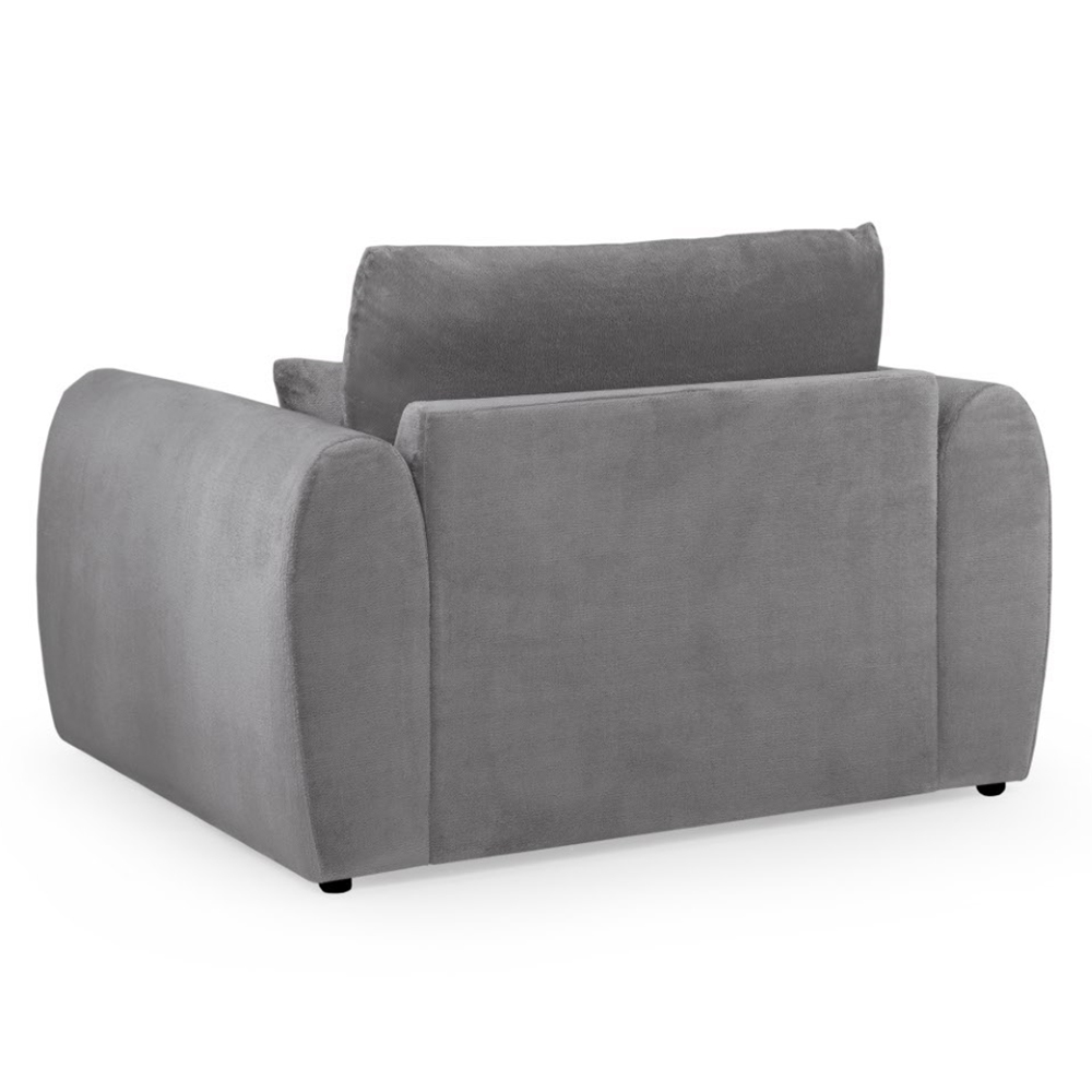 Millburn Plush Velvet 1 Seater Sofa In Grey