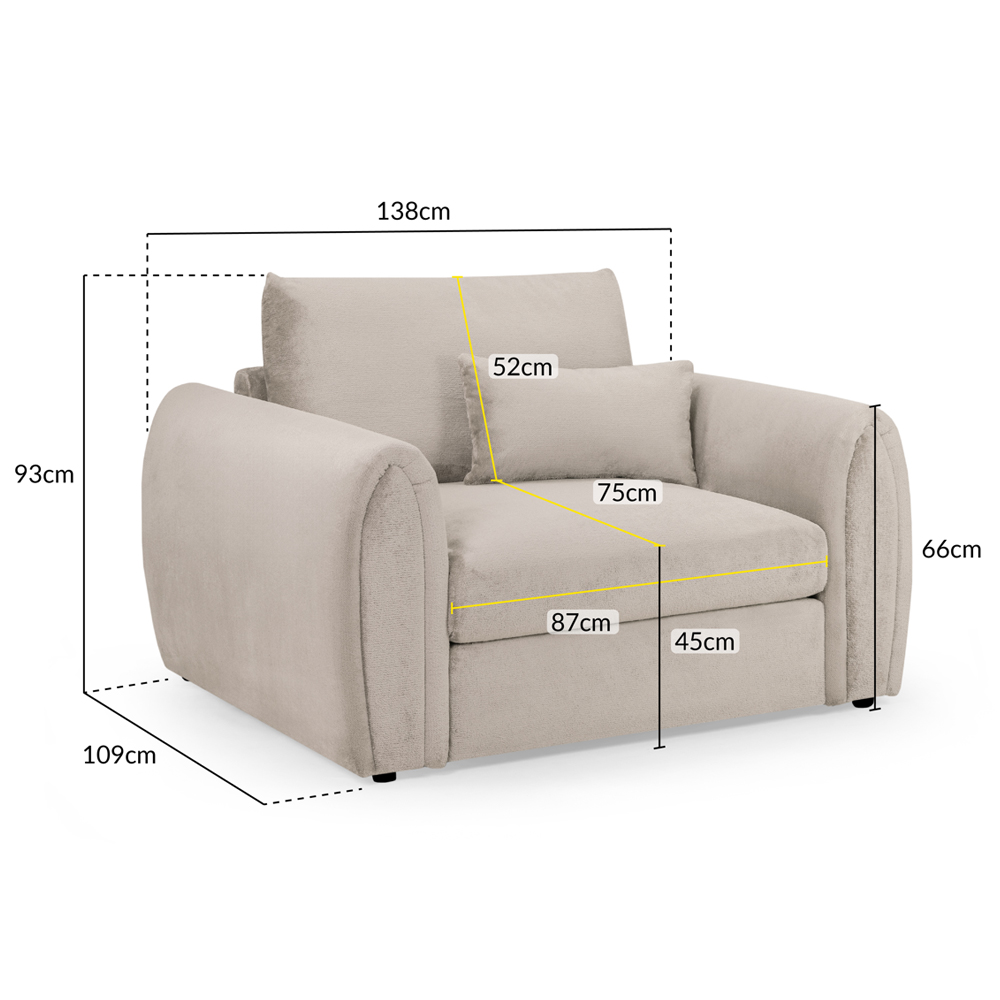 Millburn Plush Velvet 1 Seater Sofa In Mocha