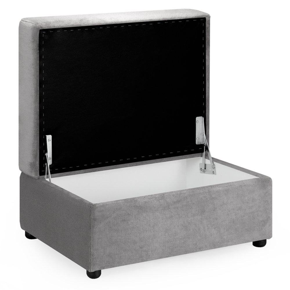Millburn Plush Velvet Foot Stool In Grey