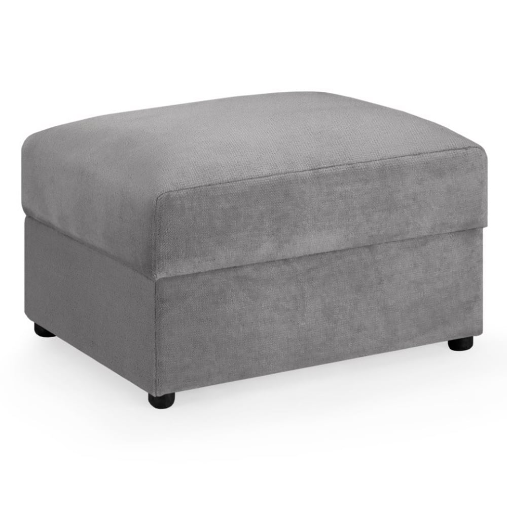 Millburn Plush Velvet Foot Stool In Grey