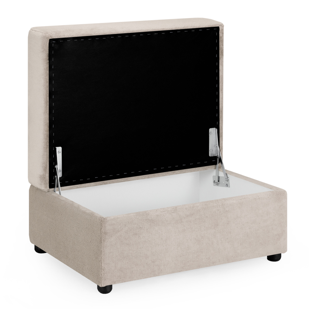 Millburn Plush Velvet Foot Stool In Mocha