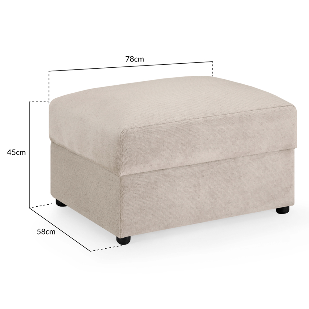 Millburn Plush Velvet Foot Stool In Mocha