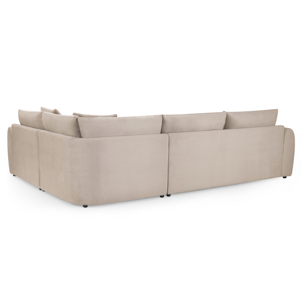Millburn Plush Velvet Right Hand Corner Sofa In Mocha