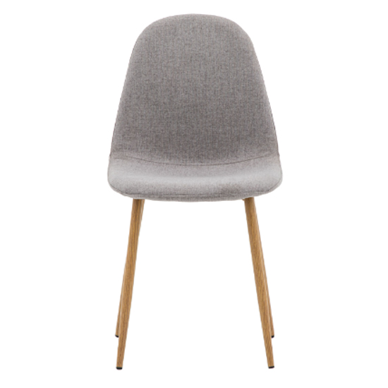 Millikan Grey Fabric Dining Chairs With Oak Legs In Pair Furniture in