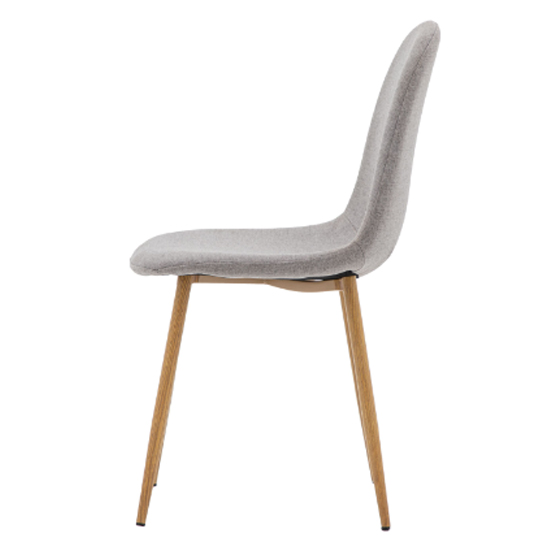 Millikan Grey Fabric Dining Chairs With Oak Legs In Pair Furniture in Fashion