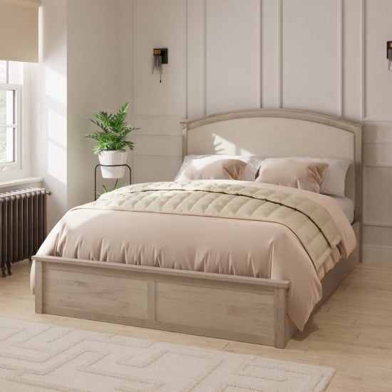 Read more about Millom ottoman wooden king size bed in limed oak